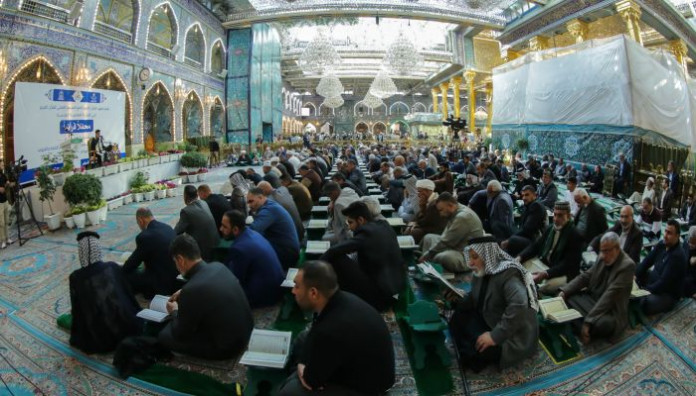 الصحن العباسي المطهر يحتضن محفلاً قرآنيًا احتفاءً بتخرج ٤٠٠ طالب من طلبة الدورات القرآنية في بغداد