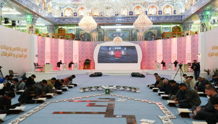 ضمن فعاليات ملتقى النورين.. قرّاء العتبة العسكرية المقدسة يشاركون في الختمة القرآنية المركزية في بابل